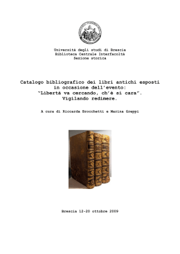 Catalogo bibliografico dei libri antichi esposti in occasione dell