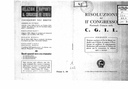 Risoluzioni del 2. congresso nazionale unitario della C.G.I.L.