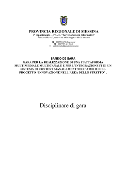 Disciplinare di gara - Provincia Regionale di Messina