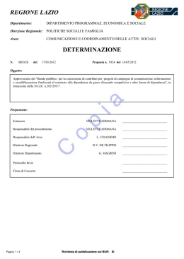 Approvazione Bando pubblico per concessione