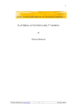la chiesa avventista del 7&deg; giorno