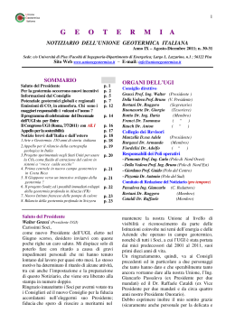 Agosto-Dicembre 2011 - Unione Geotermica Italiana