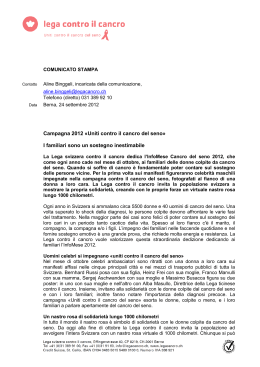 Campagna 2012 &laquo;Uniti contro il cancro del seno&raquo; I familiari sono un