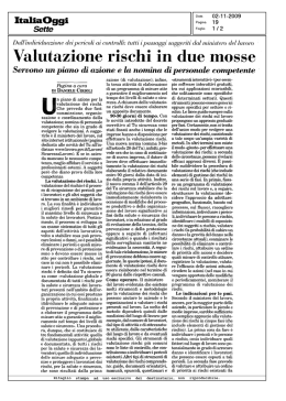 Valutazione rischi in due mosse