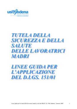 Linee guida per l`applicazione del D.LGS. 151/01