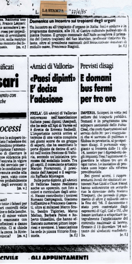 "Paesi dipinti" - E` decisa l`adesione