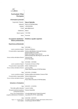 Curriculum - Comune di Rieti