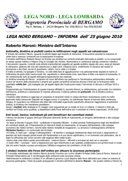 Informa 25 giugno 2010 - LEGA NORD &ndash; Sezione B&egrave;rghem