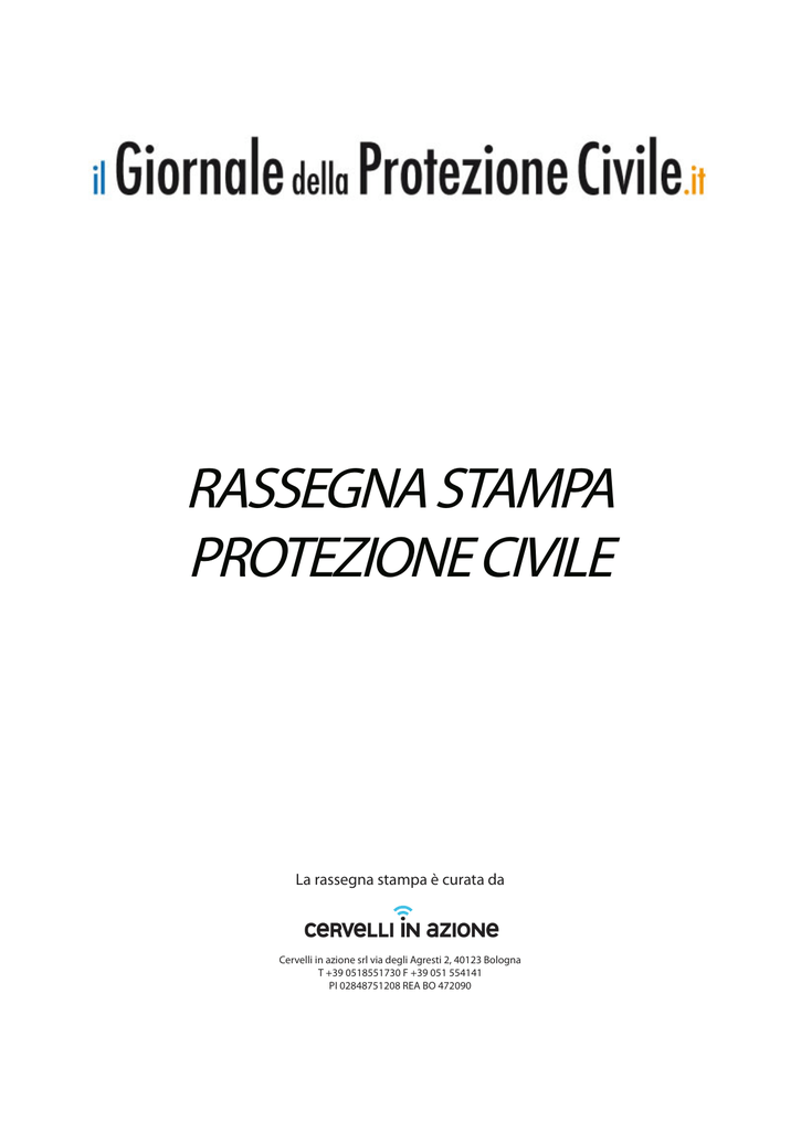 Rassegna Stampa Protezione Civile 19 Gennaio