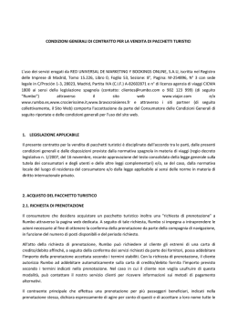 CONDIZIONI GENERALI DI CONTRATTO PER LA VENDITA DI
