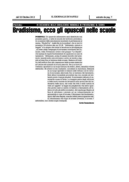 Il giornale di Napoli 02 Ottobre 2012 &ndash; Bradisismo, ecco gli opuscoli