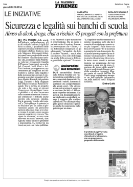 Sicurezza e legalit&agrave; sui banchi di scuola