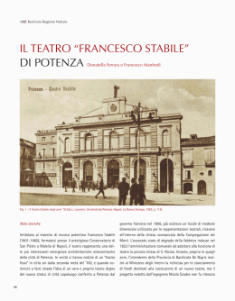 il teatro &ldquo;francesco stabile&rdquo; - Consiglio Regionale della Basilicata