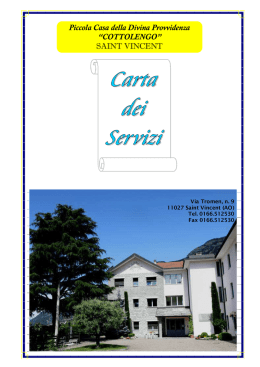 La carta dei servizi - Cottolengo