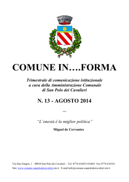 n&deg; 13/3&deg; trimestre - Comune di San Polo dei Cavalieri (RM)