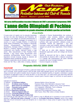 Periodico Gennaio 2008 - Panathlon Club Venezia
