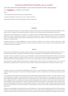 Il trattamento dei Disturbi Mentali Comuni (DMC)