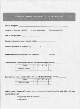 La scheda di monitoraggio