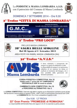 Locandina 2&deg; Trofeo Citt&agrave; di Massa Lombarda