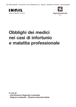 obblighi dei medici nei casi di infortunio e malattia