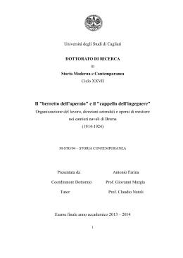 Il "berretto dell`operaio" e il "cappello dell`ingegnere"