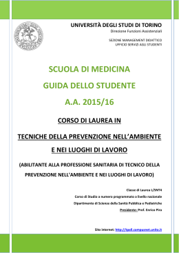 corso di laurea in tecniche della prevenzione nell`ambiente e nei