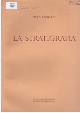 EXPLO 1540 La stratigrafia. Leonardi Enciclopedia Italiana
