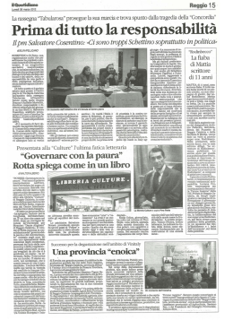 Prima di tutto la responsabilità