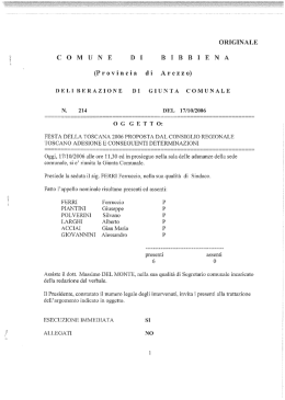 ORIGINALE COMUNE DI BIBBIENA (Provincia di Arezzo)