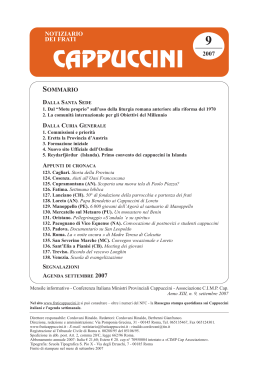 N. 9 - Notiziario dei Frati Cappuccini (settembre 2007)