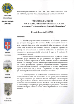 Tema 6 - Abuso sui minori - una mano per prevenire e aiutare