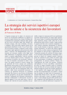 La strategia dei servizi ispettivi europei per la salute e la