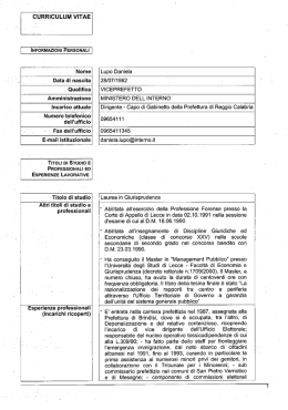 Curriculum vitae - ARCA SUD SALENTO (ex Iacp Lecce)