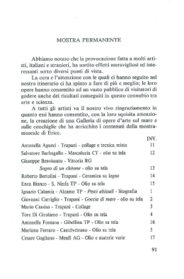 Mostra permanente Glossario Bibliografia Gli opuscoli Attivit&agrave; svolta