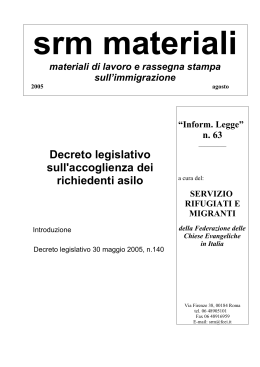 Decreto legislativo sull`accoglienza dei richiedenti