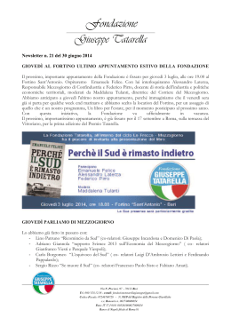 Newsletter n21 - Fondazione Giuseppe Tatarella