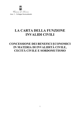 la carta della funzione invalidi civili