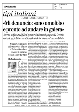 Mi denuncio: sono omofobo e pronto ad andare in