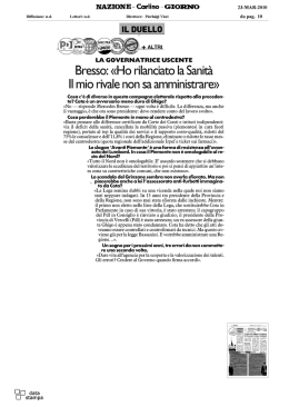 Bresso: «Ho rilanciato la Sanità