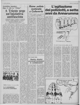 A Trieste urge un`iniziativa antifascista L` agitazione dei poliziotti, a