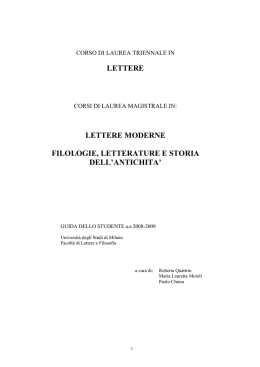 lettere lettere moderne filologie, letterature e storia dell`antichita`