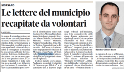 Le lettere del municipio recapitate da volontari
