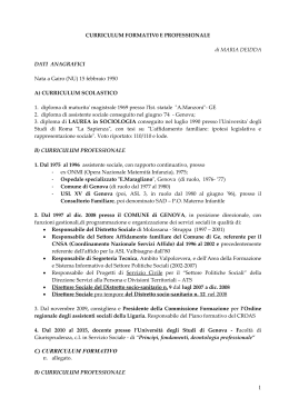 curriculum consigliera deidda - Ordine Assistenti Sociali Regione