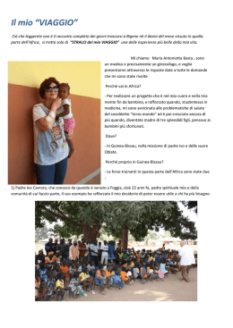 Il mio &ldquo;VIAGGIO&rdquo; - Missionari di Bigene