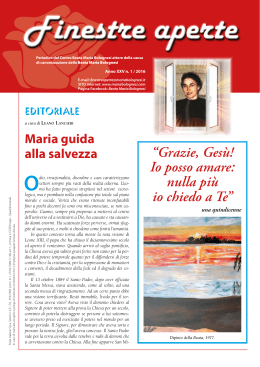 Finestre Aperte 1/2016 - Centro Beata Maria Bolognesi
