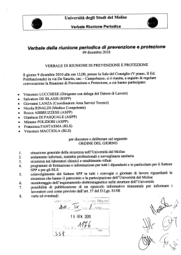Riunione periodica - Universit&agrave; degli Studi del Molise &middot; UNIMOL