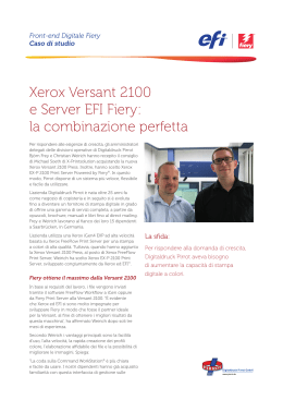 Xerox Versant 2100 e Server EFI Fiery: la combinazione perfetta