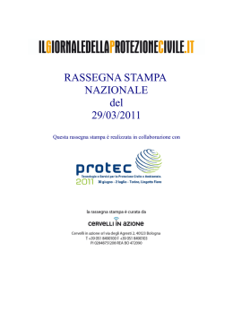 rassegna stampa Protezione civile 29 marzo