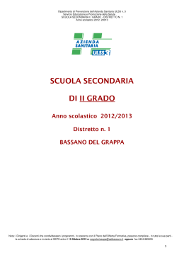 Progetti 2012-2013 SEPS per le scuole superiori di 2° grado