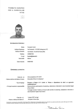 formato europeo per il curriculum vitae